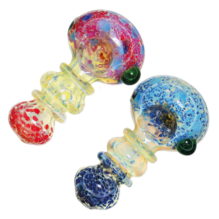 4 Inch Heavy Fumed Glass Spoon Pipe, Speckle Head