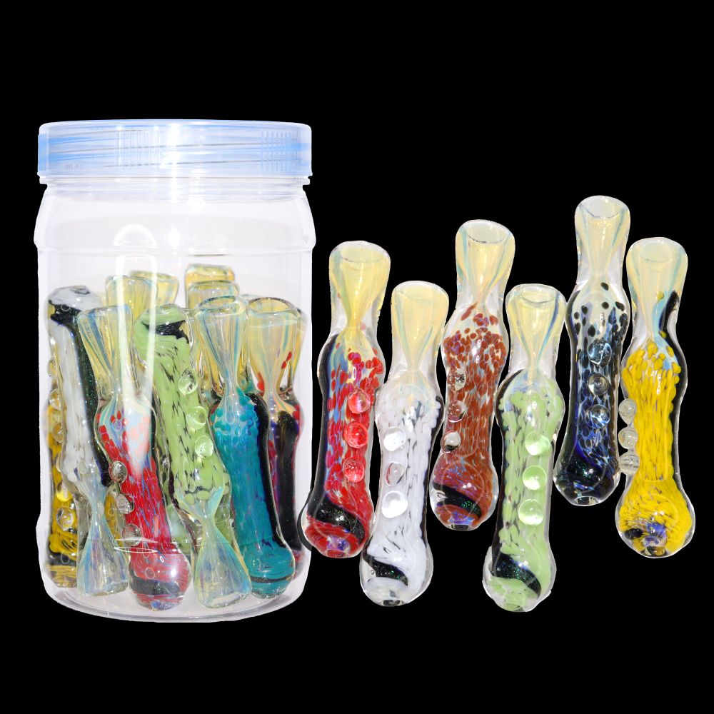 16 PCS - Opal Dot Fusion Glass Hand Pipe Jar | High-Turnover Wholesale Essential
