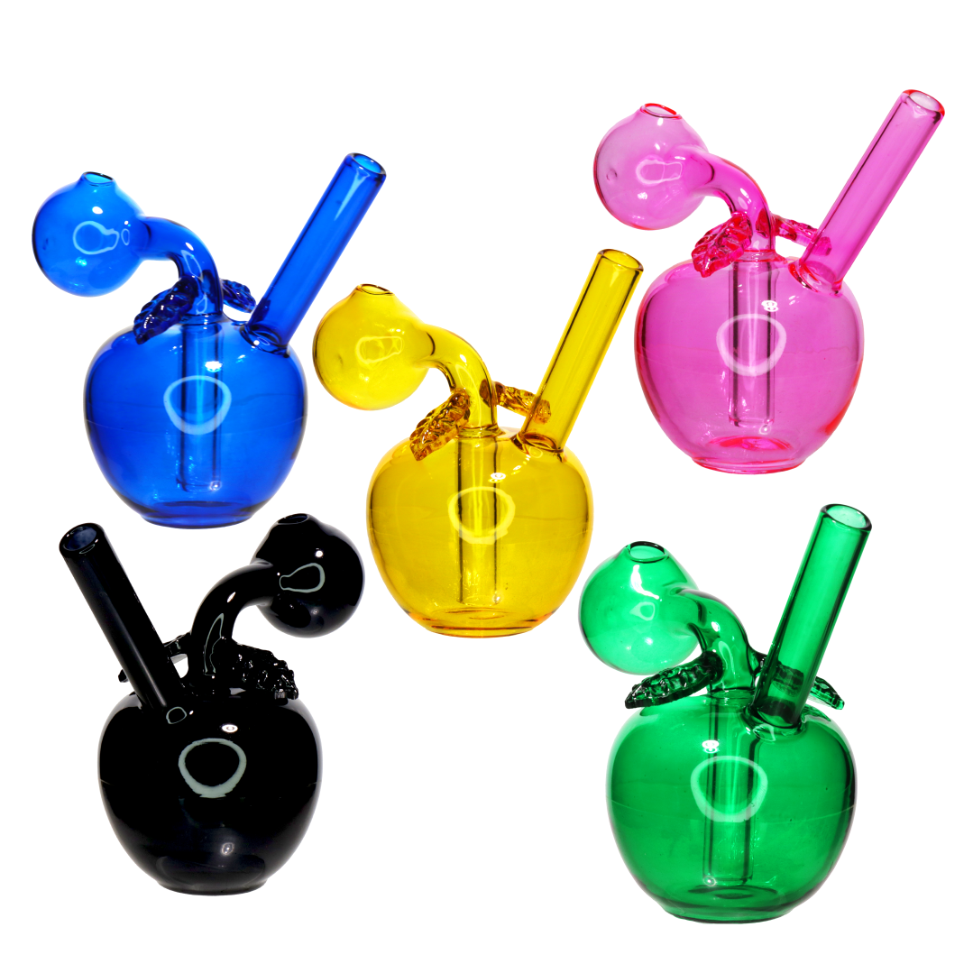 5" Oil Burner Apple Water Pipe – Assorted Colors | Compact Bubbler Style | Wholesale