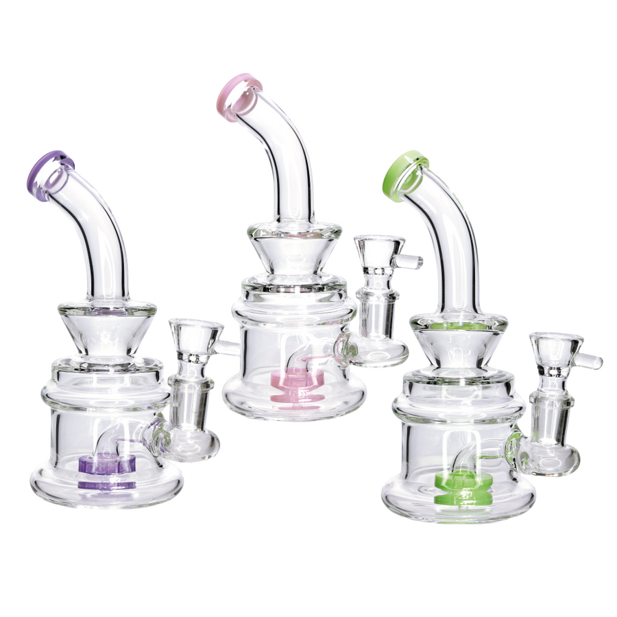 6 Inch Mini Clear Slime Color Glass Bong