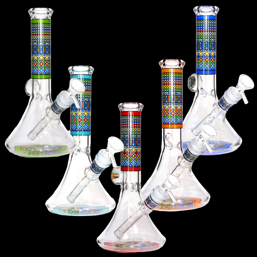 10 Inch Beaker Bong with Pattern Tube