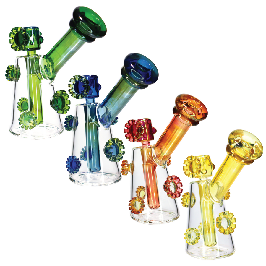 7 Inch Angled Glass Bong, Style 8, Boxed