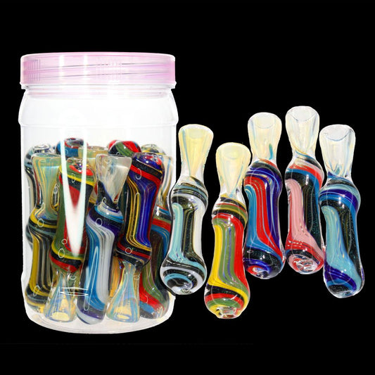 15 PCS - Nebula Flow Color Swirl Glass Hand Pipe Jar | High-Velocity Wholesale SKU