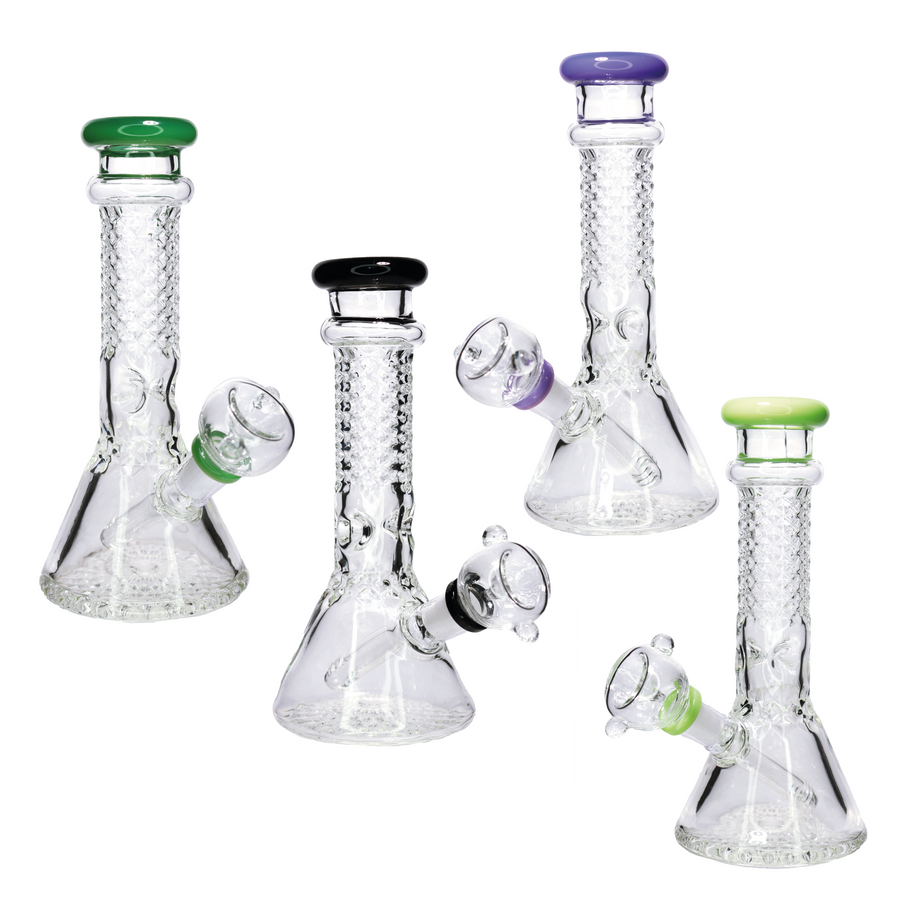 8 Inch Diamond Beaker Glass Bong