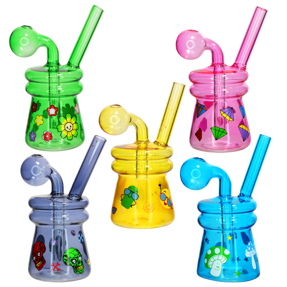 5" Cartoon Oil Burner Water Pipe – Assorted Colors & Designs | Wholesale