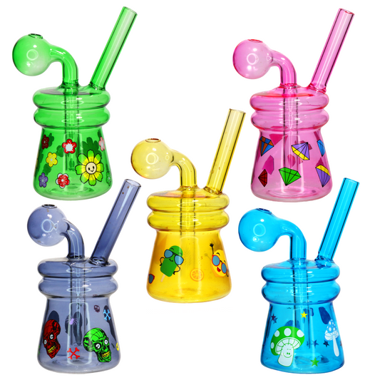 5" Cartoon Oil Burner Water Pipe – Assorted Colors & Designs | Wholesale