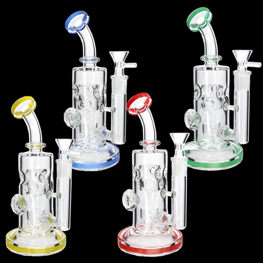 🍯💎 8” Honeycomb Perc Bong – Ultra Smooth Filtration Glass