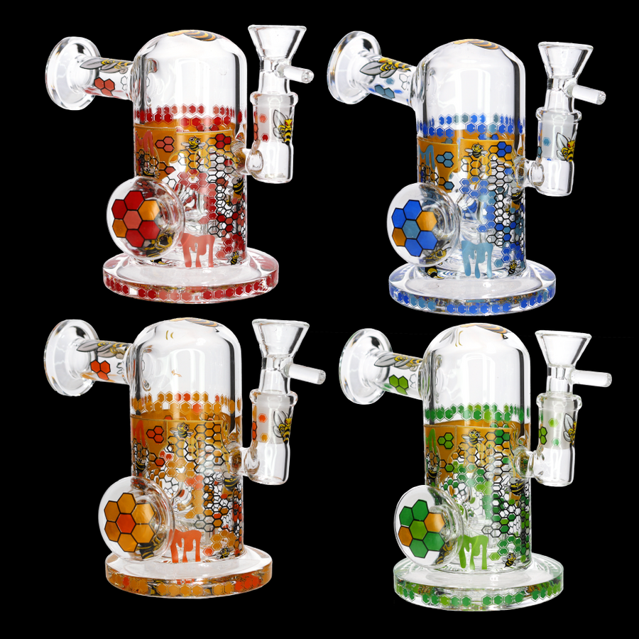 Heavy Honeycomb Glass Water Pipe, 14mm
