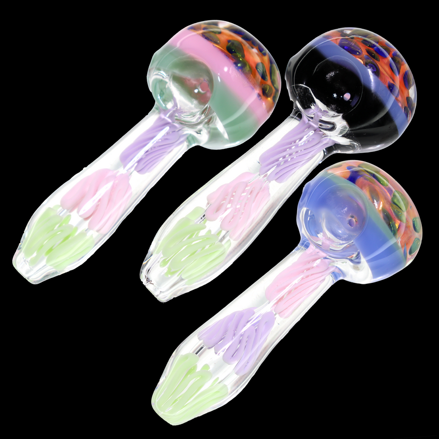 5 Inch Slime Color Layered Glass Spoon Pipe