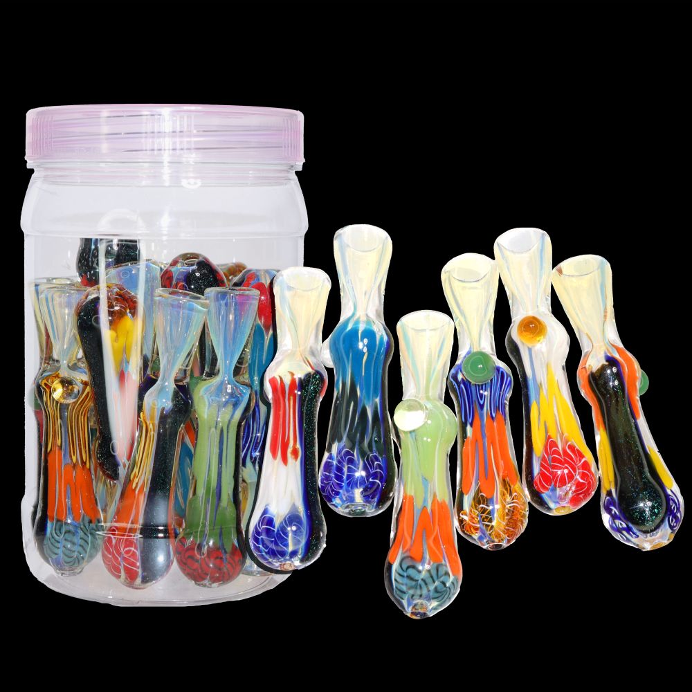 15 PCS - Aurora Marble Opal Glass Hand Pipe Jar  | High-Margin Wholesale Favorite