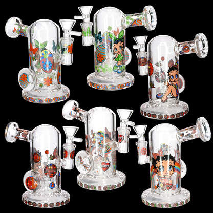 Betty Boop 8" Thick Cartoon Vintage Glass Bong with Internal Perc – Wholesale Water Pipe