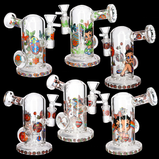 Betty Boop 8" Thick Cartoon Vintage Glass Bong with Internal Perc – Wholesale Water Pipe