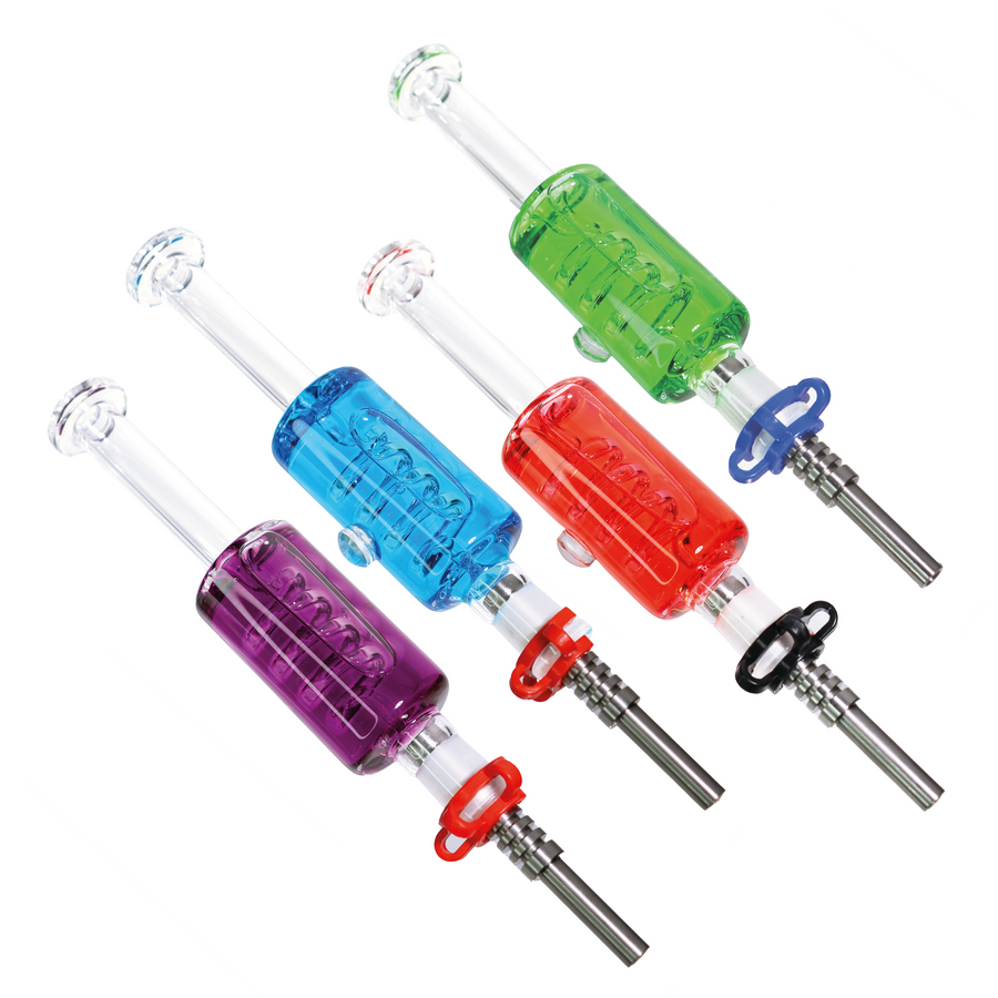 8 Inch Glass Nectar Collector, Color Percolator