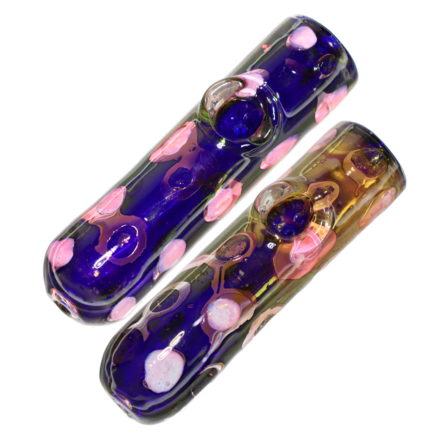 5 Inch Cylinder Glass Spoon Hand Pipe, Dots