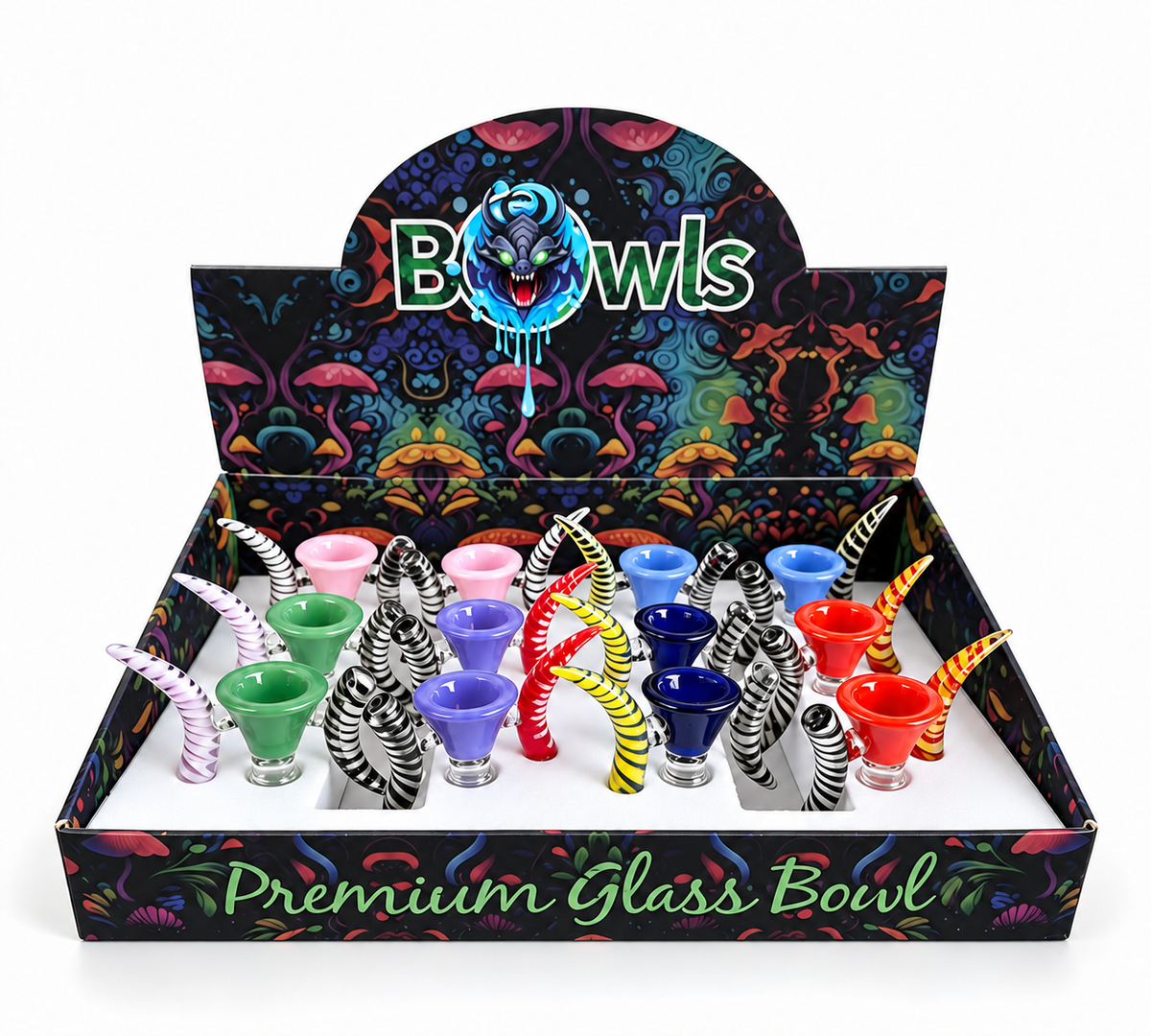 Horn Glass Bowl – 12 Pcs Display Box