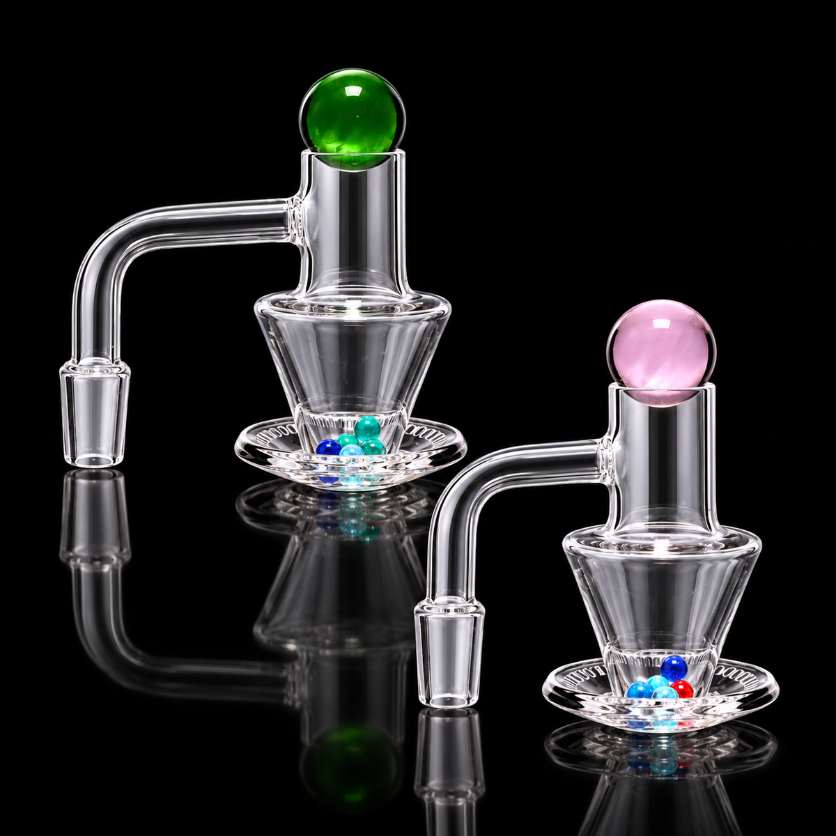 14mm Clear Multicolor Quartz Banger Terp Slurper