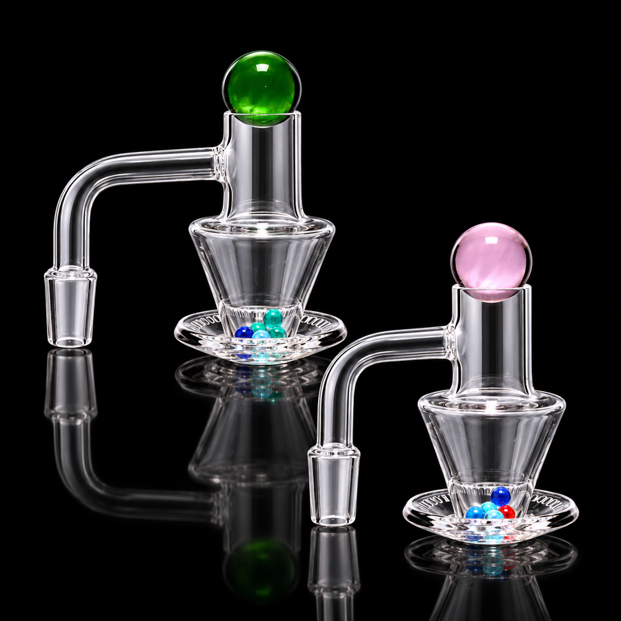 14mm Clear Multicolor Quartz Banger Terp Slurper