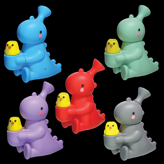 Dinosaur and Chick Silicone Hand Pipe – Assorted Colors Wholesale