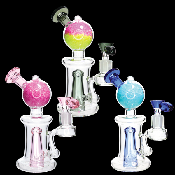 11 Inch Glow-in-the-Dark Crystal Globe Water Pipe