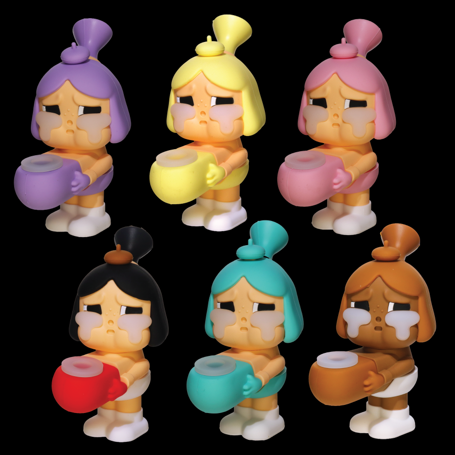 Crying Girl Character Silicone Hand Pipe – Assorted Colors Wholesale