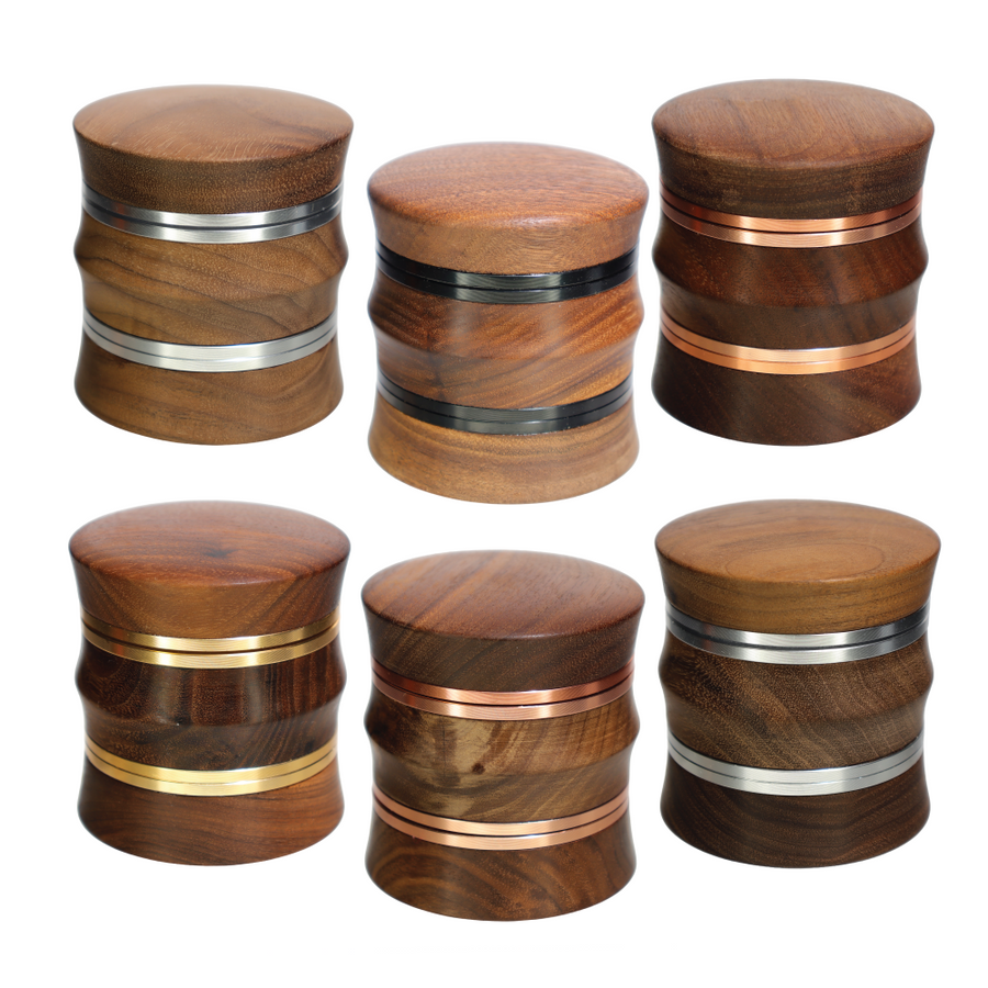 6 pcs – CLICKIT 3 Inch 75mm Wooden 4-Layer Herb Grinder MG-025
