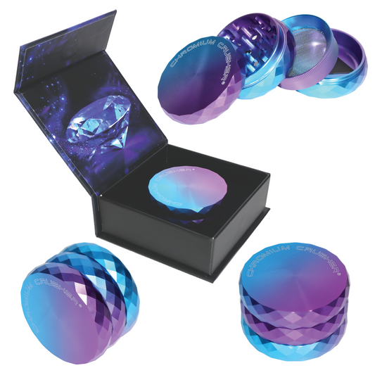 Chromium Crusher 70408 CNC 2.5-Inch 4-Piece Ombre Rainbow Grinder with Diamond-Cut Edge – Wholesale