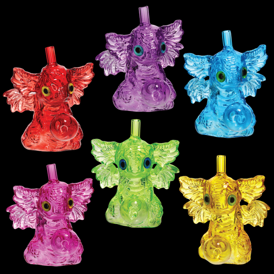 Elephant Character Glass Oil Burner Bubbler – Assorted Colors Wholesale