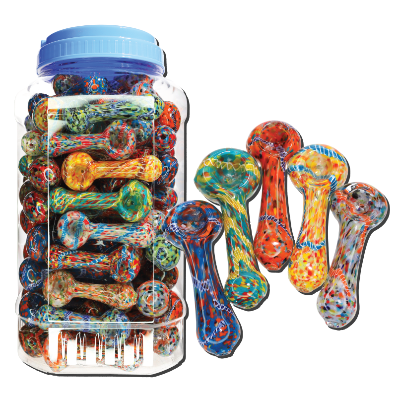 Multicolor Glass Hand Pipe Jar #67, 95-Piece