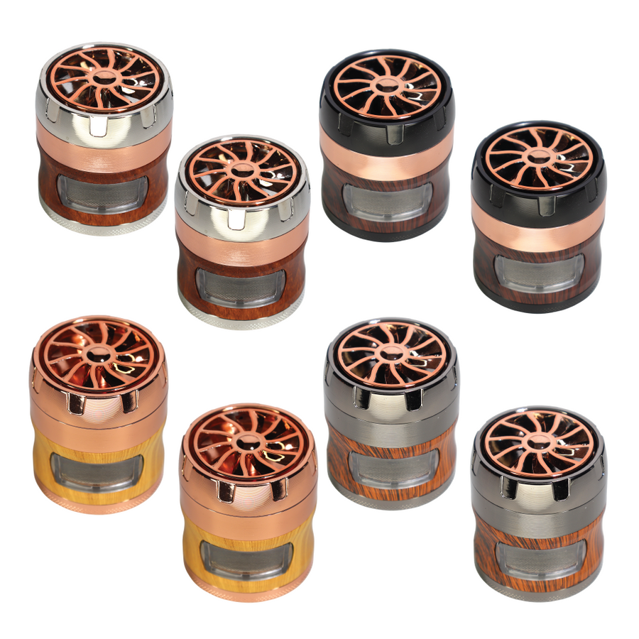 8 pcs – CLICKIT 2 Inch 50mm Wood Design Metal 4-Layer Grinder MG-033