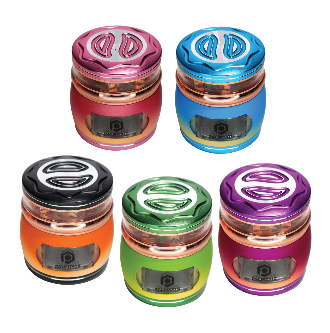 6 pcs -  2.5" 63mm Click it Fancy Design 4 Layer Grinder MG-122