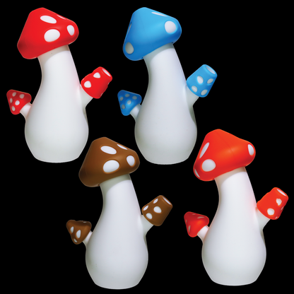 Mushroom-Shaped Silicone Water Pipe – Assorted Colors Wholesale