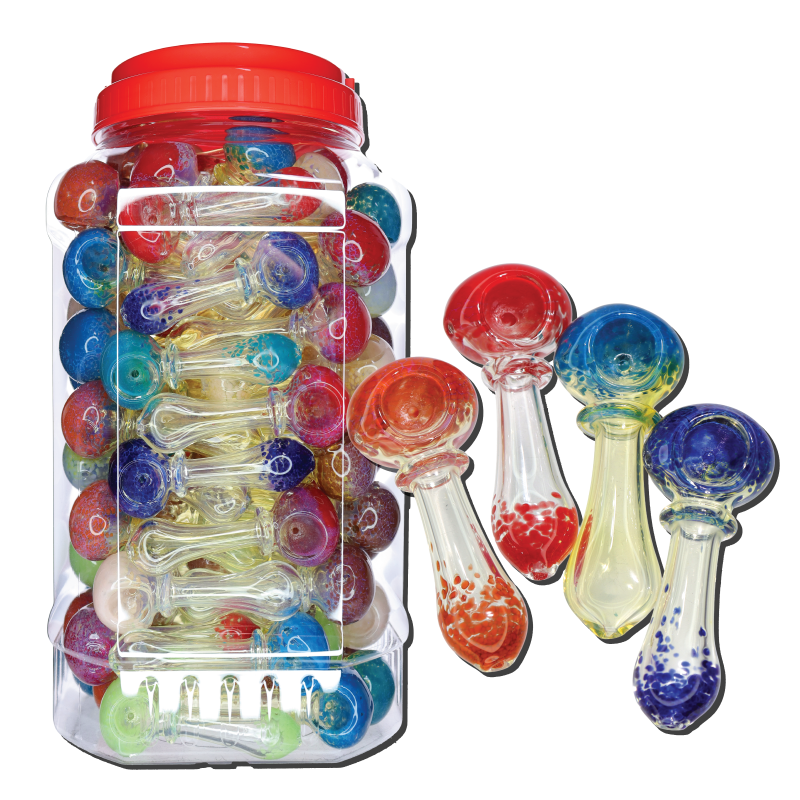 Speckled Glass Hand Pipe Jar #75, 90-Piece