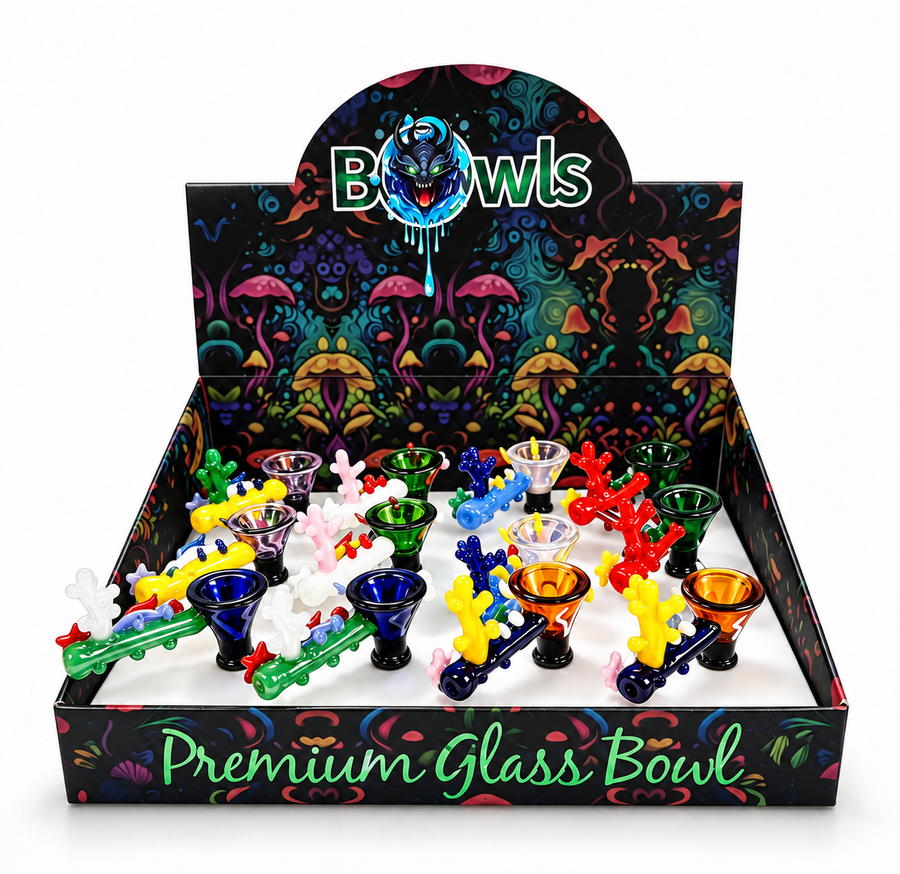 Coral Reef Handle Glass Bowl – 12 Pcs Display Box