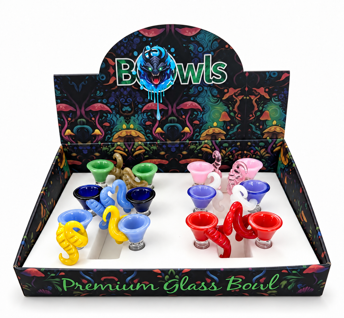 Tentacle Handle Glass Bowl – 12 Pcs Display Box