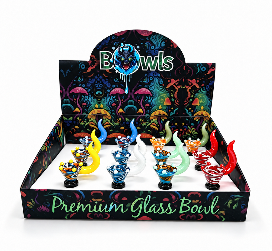 Bubble Vine Handle Glass Bowl – 12 Pcs Display Box