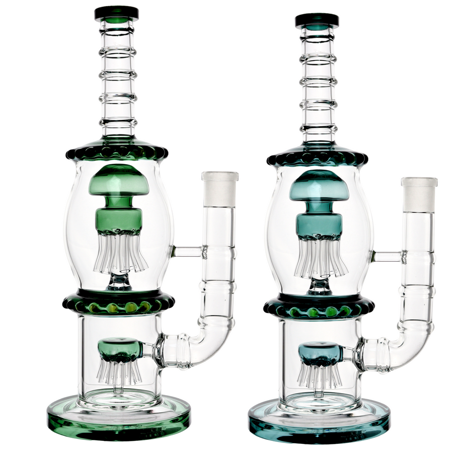 13 Inch Tree Perc Double Chamber Glass Bong, 18mm
