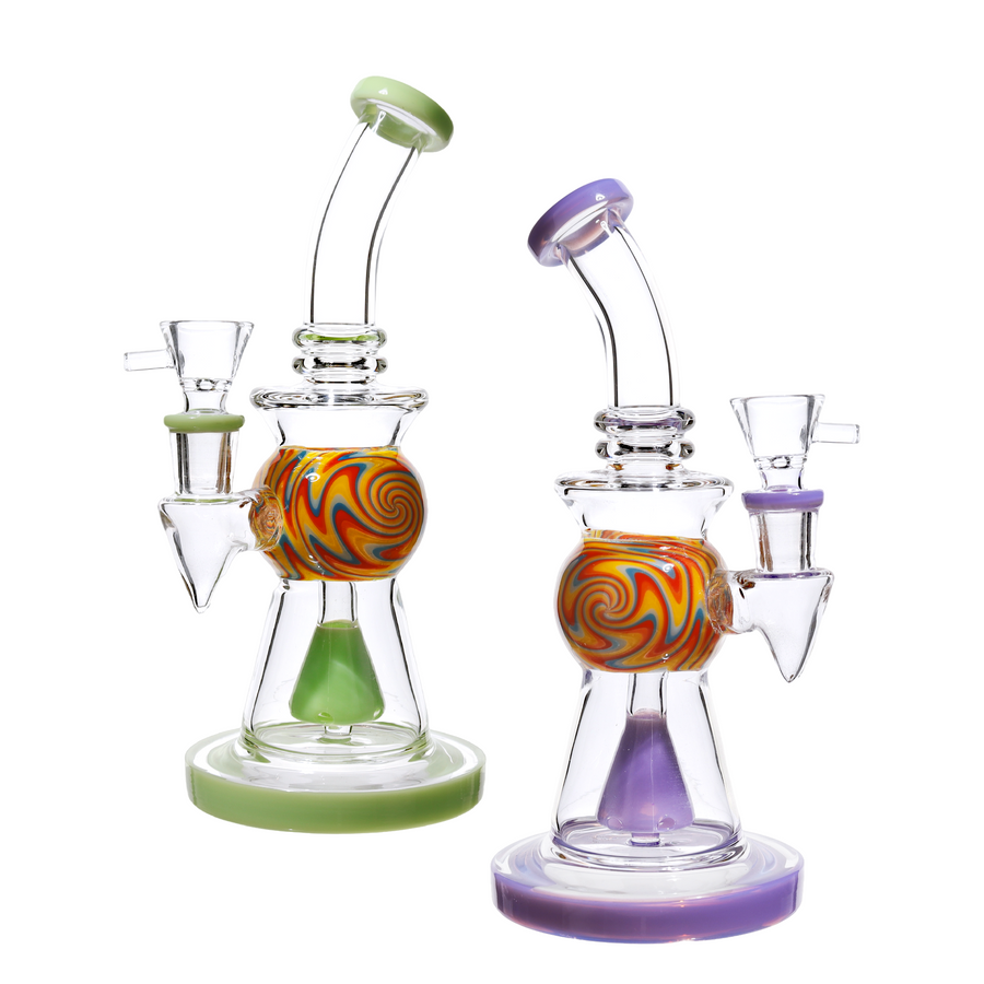 9 Inch Wig Wag Ball Center Glass Bong