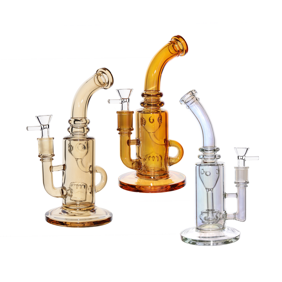9 Inch Iridescent Metallic Glass Bong