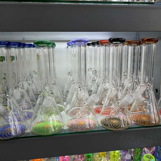 Wholesale 10 Inch Heavy Clear Design Base Beaker Bong – Best-Selling
