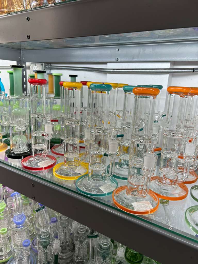 10 Inch Honeycomb USA Colors Straight Tube Bong