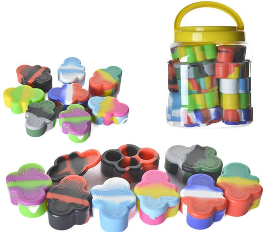 30-Piece Display Jar - Clover-Shaped Silicone Concentrate Containers