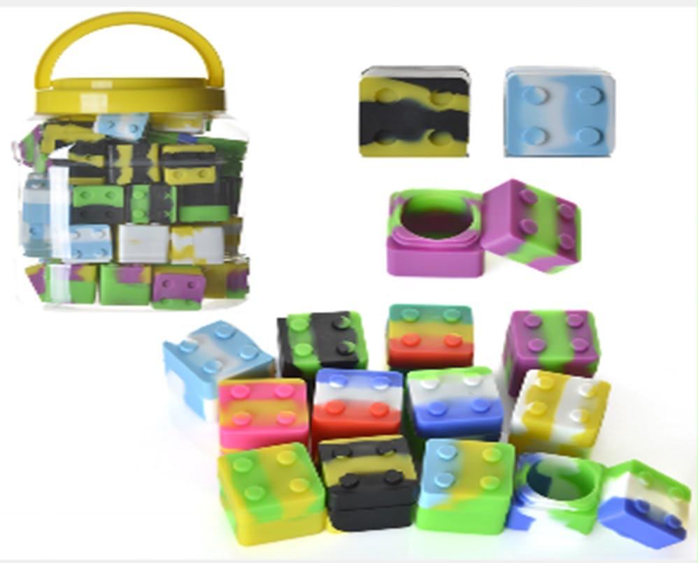 67 pcs - JAR of Silicone Container Square Design Lego