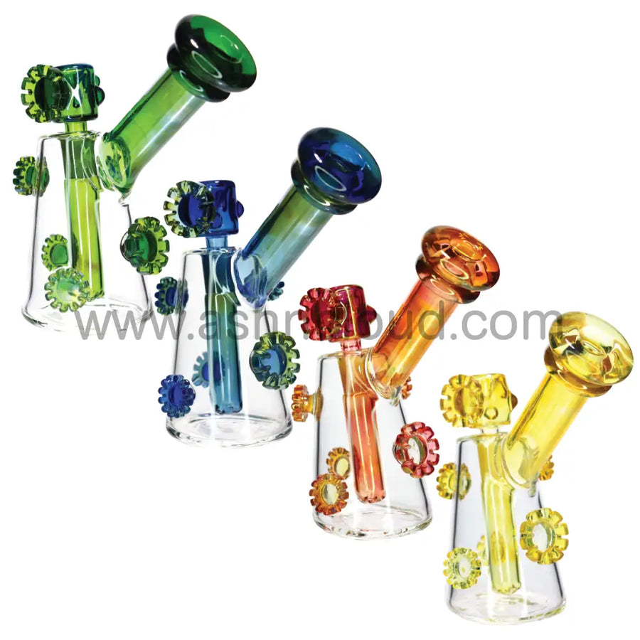 7 Inch Angled Glass Bong, Style 8, Boxed