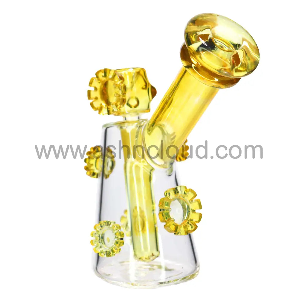 7 IN - Angled Glass Bong Style 8 with Box and Banger – Wholesale Ashncloud