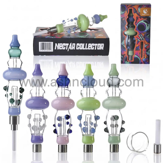 Artisan Glass Nectar Collector Kit with Percolator & Ceramic Tip - Assorted Wholesale