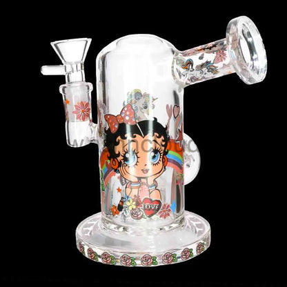 Betty Boop 8’’ Thick Cartoon Vintage Glass Bong with Internal Perc – Wholesale Water Pipe