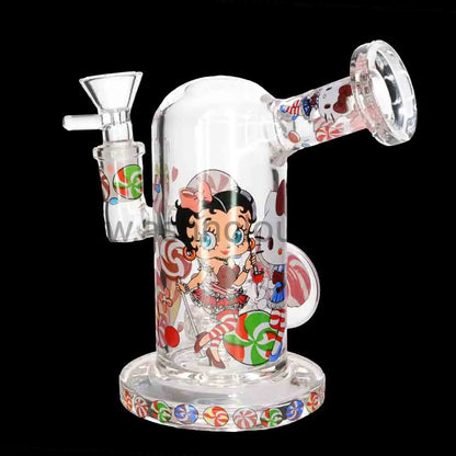 Betty Boop 8’’ Thick Cartoon Vintage Glass Bong with Internal Perc – Wholesale Water Pipe