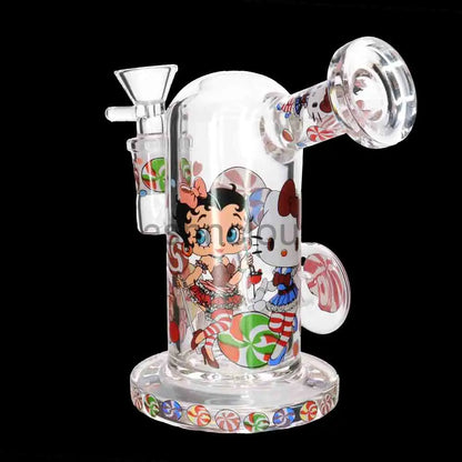 Betty Boop 8’’ Thick Cartoon Vintage Glass Bong with Internal Perc – Wholesale Water Pipe