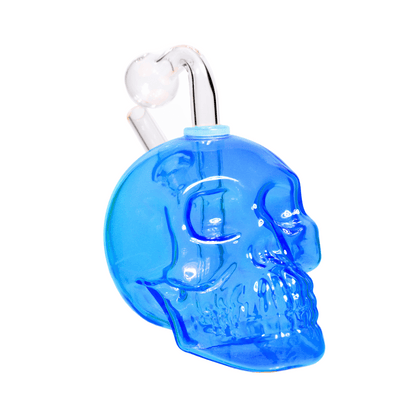 5 In - Multicolor Skull Head Glass Oil Burner