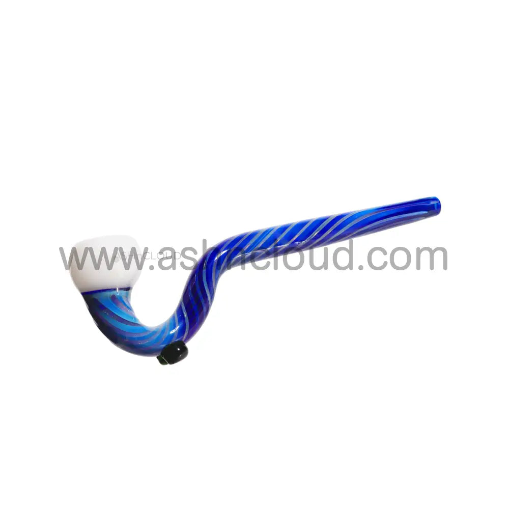 Blue Twisted Glass Sherlock Pipe